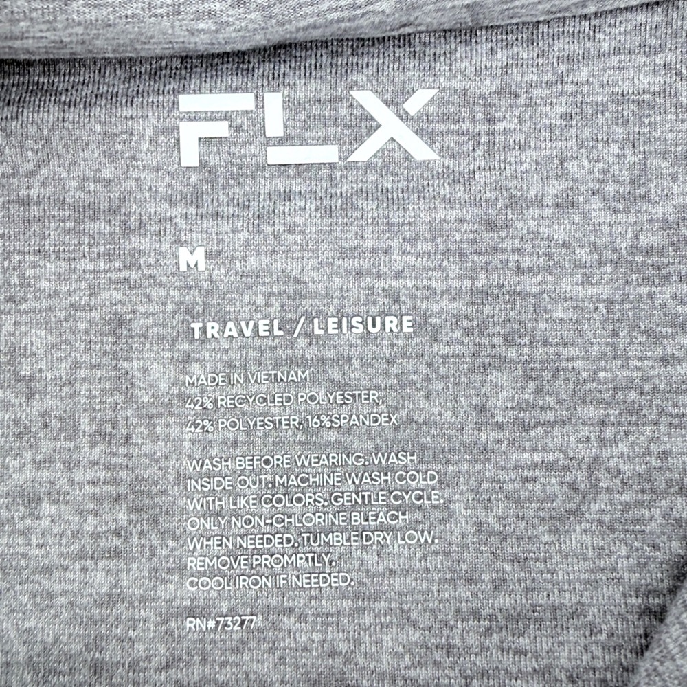 FLX Quarter Zip Pullover Womens Medium Gray Travel Leisure Boxy Drawstring Crop - Picture 5 of 10